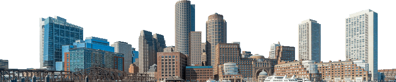 Silueta del horizonte de Boston usada como fondo decorativo