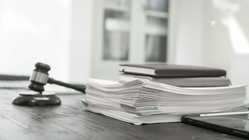 Persona revisando los documentos de su póliza de seguro.